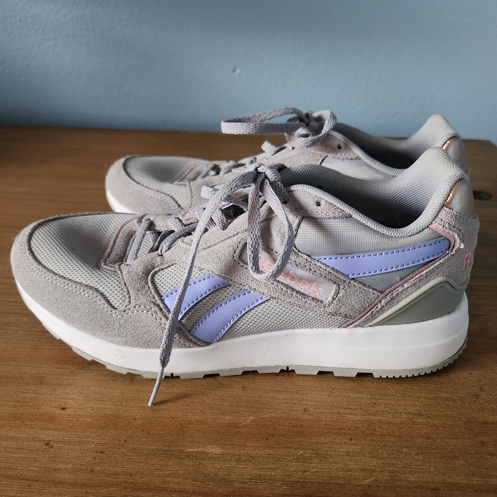 Reebok Women's Gray and Lavender Sneakers